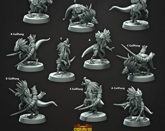 Unega Raptors | RPG Miniature for Dungeons and Dragons|Pathfinder|Tabletop Wargaming | Dinosaur Miniature | Cast N Play