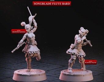 Songblade Flute Bard Miniature: Dungeons and Dragons RPG, Cast N Play