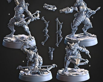 Dragonborn Miniature: Arrow Sisters - Dungeons and Dragons RPG