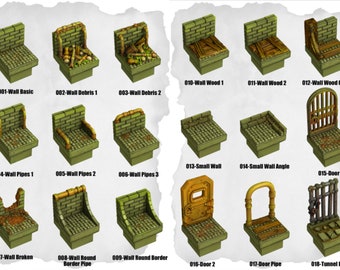 Toxic Sewer (FDM) | Modular Terrain | RPG Miniature for Dungeons and Dragons|Pathfinder|Tabletop | Terrain Tiles | Dungeon Blocks