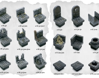 Modular Dungeon Blocks: RPG Terrain Tiles for Tabletop Games