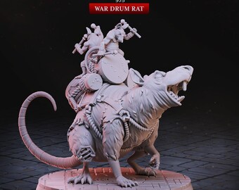 War Drum Rat Miniature: RPG Tabletop Gaming, Cast N Play