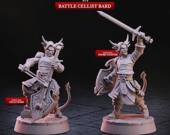 Battle Cellist Bard Miniature: Dungeons and Dragons RPG - Cast N Play