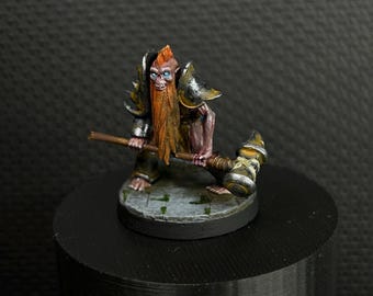 Dwarven Fighter Zombie Miniature: Undead RPG Mini for D&D, Pathfinder