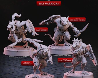 Rat Warrior Miniature: Dungeons and Dragons RPG, Cast N Play