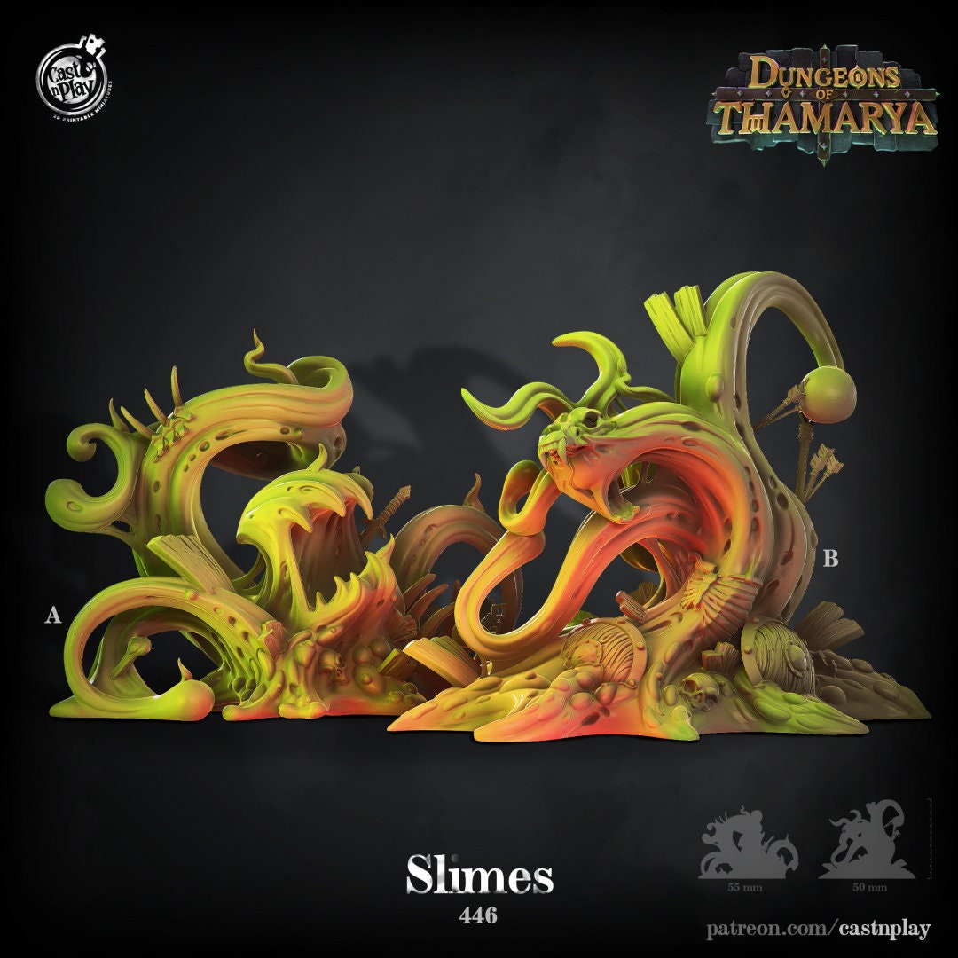 Slimes | RPG Miniature for Dungeons and Dragons|Pathfinder|Tabletop | Ooze Miniature | Cast N Play