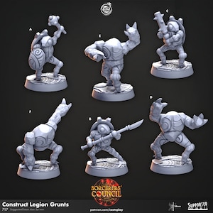 Construct Legion Grunts | RPG Miniature for Dungeons and Dragons|Pathfinder|Tabletop Wargaming | Humanoid Miniature | Cast N Play