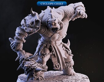 Cyclops Chief Miniature: Tabletop RPG, Dungeons & Dragons, Pathfinder