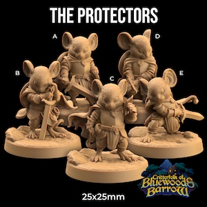 Mousefolk Knights Miniature | Skyddarna, D&D RPG Mini