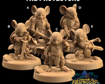 Mousefolk Knights Miniature | The Protectors, D&D RPG Mini