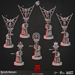 Banner di Bowels / Miniature per giochi di ruolo per Dungeons and Dragons/Pathfinder/Giochi da tavolo / Miniature di cultisti / Cast N Play