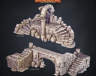 Dungeon Stairs | Miniatura RPG do Dungeons and Dragons | Pathfinder | Gra planszowa | Teren rozproszony | Cast N Play