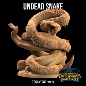 Undead Snake | RPG Miniature for Dungeons and Dragons|Pathfinder|Tabletop Wargaming | Undead Miniature | Dragon Trappers Lodge