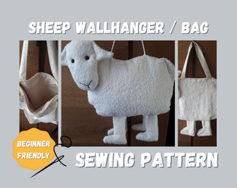 Sheep bag. Sheep Cushion. Baby's room. Sheep wallhanger Sheep. Photo tuturial. Digital download.