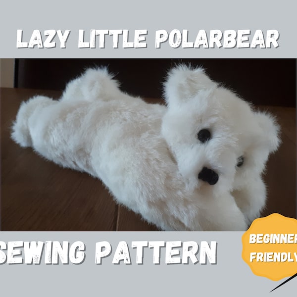 Little Polarbear 25 cm Stuffed teddybearsewing pattern, digital sewing pattern Animal sewing patterns