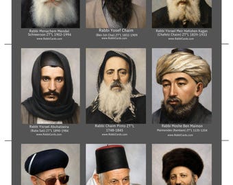 9 Rabbi Cards V1 – Collection of Famous Rabbis