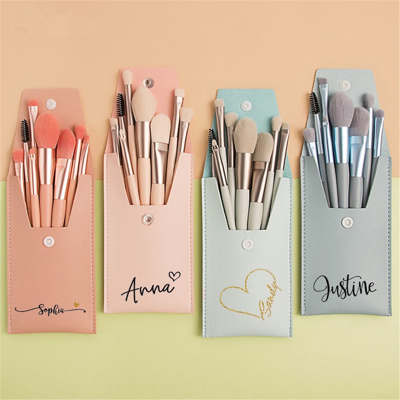 Personalized Travel Makeup Brushes Bagbridesmaid Gift Etsy