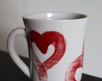 Heart Mug Pottery - Heart Shape Mug - Handmade Mug - Handmade Heart Mug - Handmade Porcelain Mug - Mugs Handmade
