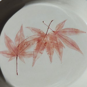 Japanese Maple Plate Ceramic Leaf Dish Ceramic Leaf Plate Pottery Plates Ceramic Plates Botanical Art image 3