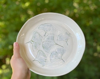 Ginkgo Plate - Ginkgo Leaf Plate - Leaf Plate - Handmade Ceramics - Handmade Ceramic Plate - Stoneware Plates