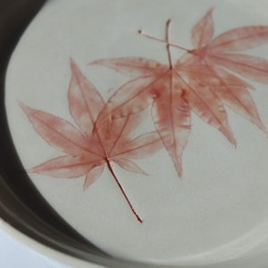 Japanese Maple Plate Ceramic Leaf Dish Ceramic Leaf Plate Pottery Plates Ceramic Plates Botanical Art image 10
