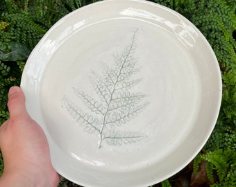 Maidenhair Fern Plate - Fern Leaves - Porcelain - Pottery - Dinnerware - Botanical Art - Plates - Ceramic Plates