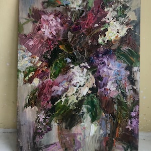 Bouguet de lilas Peinture à l'huile 15 x 20 cm Art mural Photos originales Impressions de fleurs