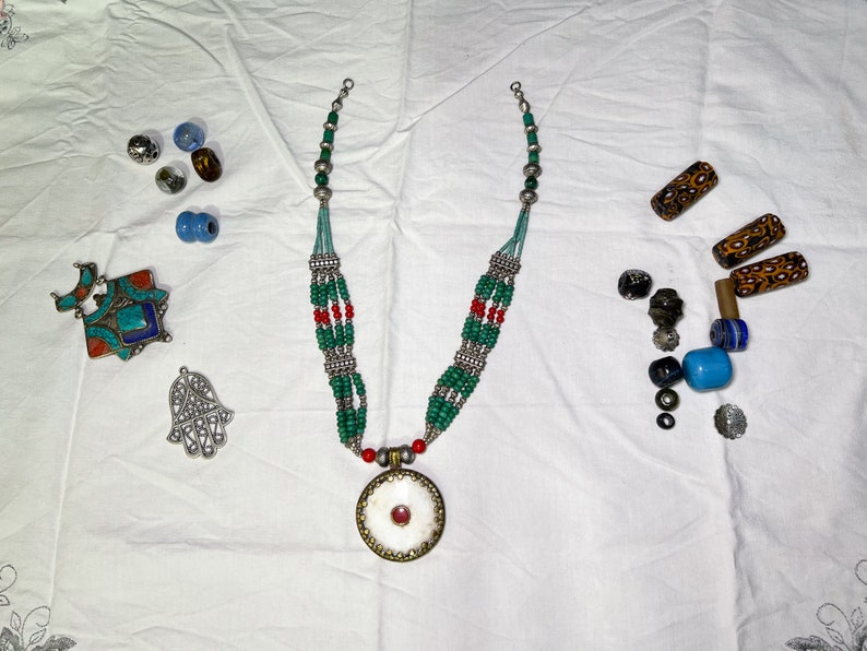 Moroccan Necklace, Saharan Necklace, Vintage Necklace, Berber, Moroccan Jewelry, Moroccan Treasure, Berber Necklace, Necklace, Ethnic Necklace, Tribal Jewelry, African necklace, Handmade necklace, African jewelry