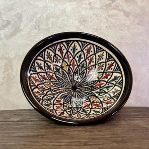 Ceramic Bowl, Large Ceramic Bowl -  ceramic fruit bowl - centrepiece - Stunning 18cm Moroccan Ceramic Bowl - Perfect for Serving & Display