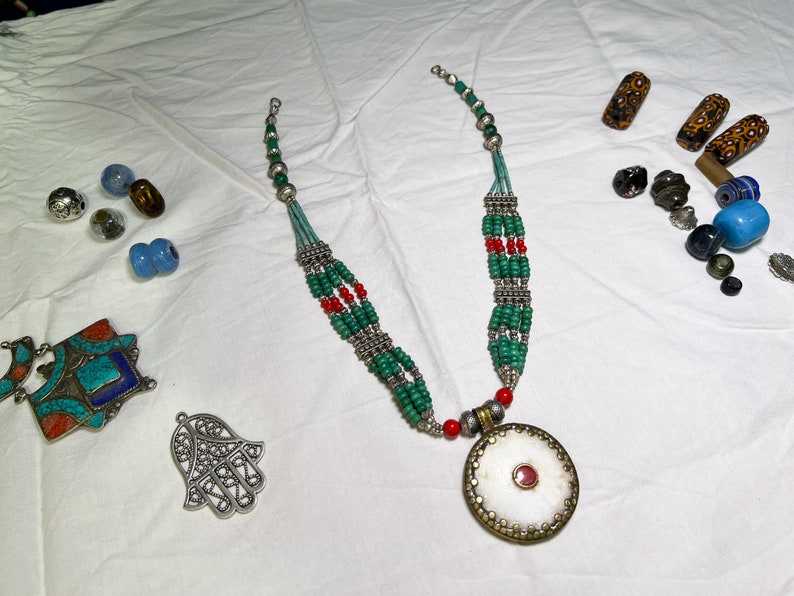 Moroccan Necklace, Saharan Necklace, Vintage Necklace, Berber, Moroccan Jewelry, Moroccan Treasure, Berber Necklace, Necklace, Ethnic Necklace, Tribal Jewelry, African necklace, Handmade necklace, African jewelry
