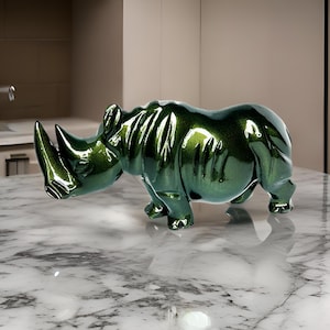 Rhino Statue - Hipopotam Statue - Hippo Statue, Animal Figurine, Hippopotamus - office decor - home decoration - resin decor
