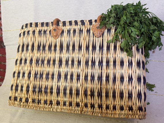Market bag - Handmade strawbag - Jane Birkin Basket -  Basket purse - Bohemian Bag - Moroccan handbag