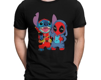 Deadpool and Stitch Best Friends T-Shirt, 100% Cotton Tee, Men&#39;s and Women&#39;s All Sizes (wr-137)