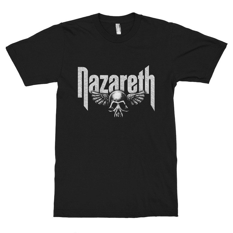 T-shirt Homme Nazareth Skull Wing - Taille S (dispo Jusqu'au 5XL) - Noir En Coton - Neuf Avec étiquettes
