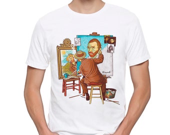 T-shirt zelfportret Vincent van Gogh, heren- en damesmaten (bma-127)