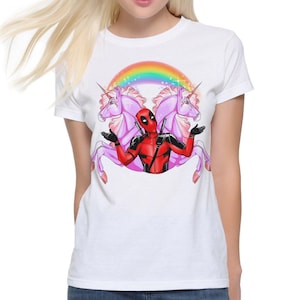 Deadpool and Unicorns T-Shirt, Men&#39;s and Women&#39;s Sizes (bma-222)