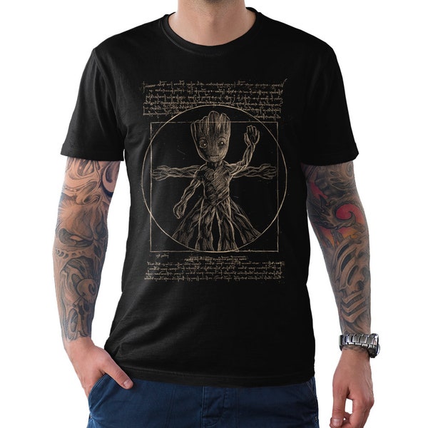 Vitruvian Groot T-shirt, 100% katoenen T-shirt, heren en dames alle maten (wr-132)