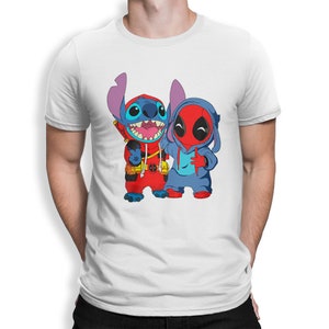 Baby Deadpool and Stitch Best Buds T-Shirt, 100% Cotton Tee, Men&#39;s and Women&#39;s All Sizes (wr-137)