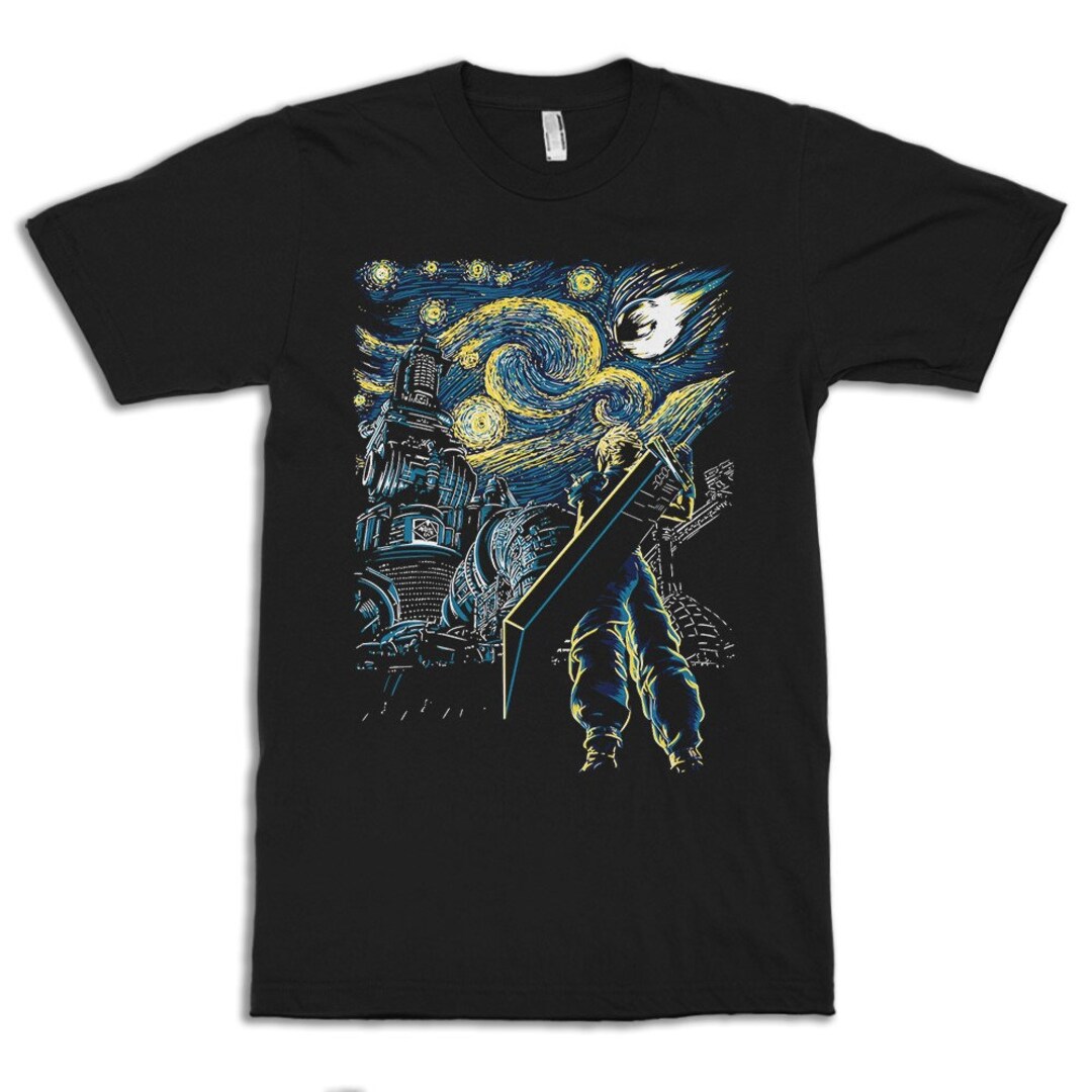 Camiseta Final Fantasy Cloud Starry Night, camisa Vincent van Gogh