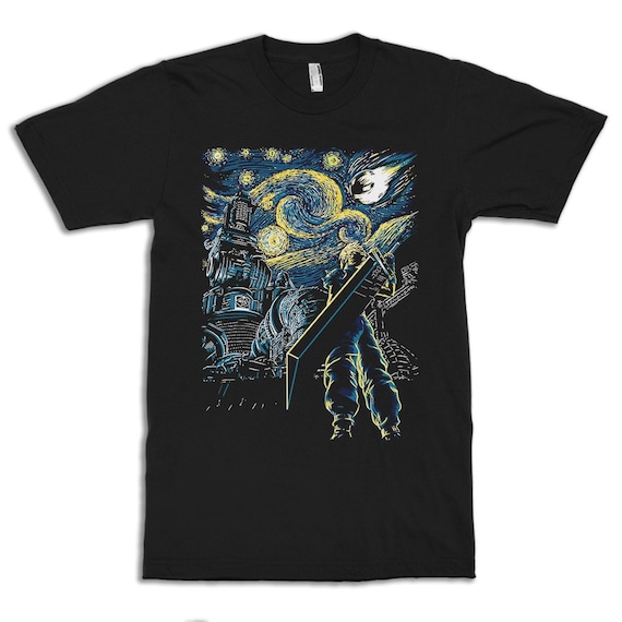 Final Fantasy Cloud Starry Night T-shirt, Vincent Van Gogh