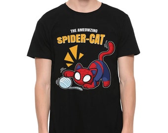 The Amazing Spider-Cat T-Shirt, Spider-Man Spider-Verse Shirt, Men's and Women's Sizes (SPY-57001)
