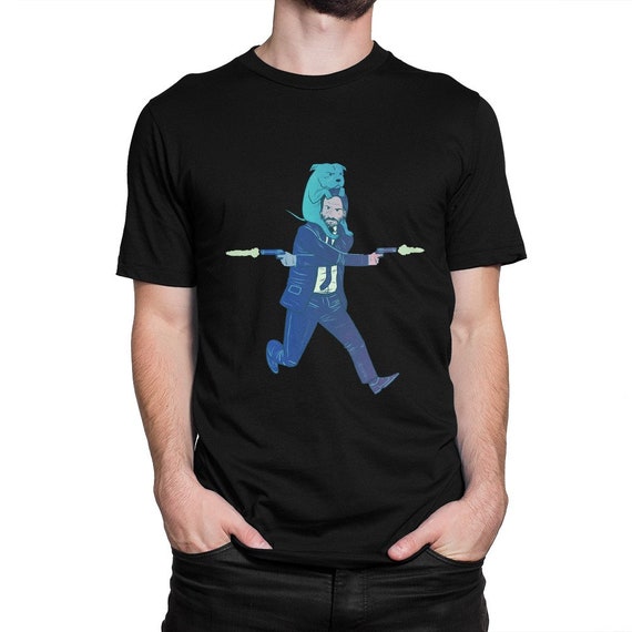 Keanu Reeves With Dog Funny T-Shirt, Men's and Women's Sizes (bma-049)