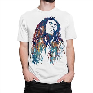 Bob Marley Art T-Shirt T-Shirt, 100% Cotton Tee, Men's and Women's All Sizes (wr-220)