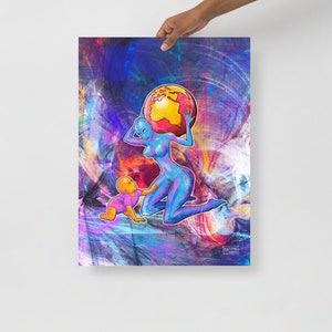 Mutter Erde Kind Poster | Antoine Chung | Afroamerikanische Kunst | Schwarze Kunst | Kunst | Kunstdruck | UNGERAHMT