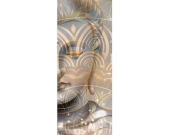 Esterilla de yoga premium dorada con bendición de Buda