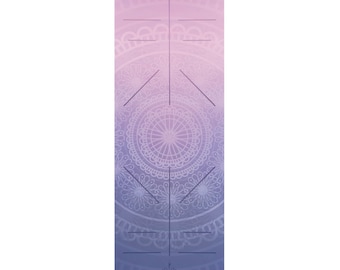 Estera de yoga premium de alineación de loto lavanda