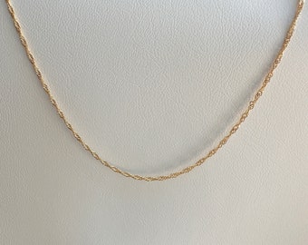 14K Gold Filled Singapore Chain Necklace, Dainty Twisted Style
