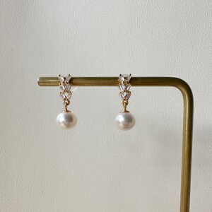 Wheat Stud Earrings ,Freshwater Pearl Drop Stud Earrings, Wedding Bridal Jewelry, Gift for Her