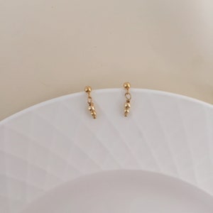Gold Filled Stud Earrings /3mm Gold Ball Studs / Minimalist Stud Earrings / Tiny Gold Beads  Earrings / Cartilage Stud Earrings