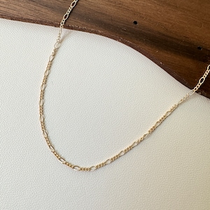 14K Gold Filled Chain Necklace / Figaro Chain Necklace / Gold Layering Necklace